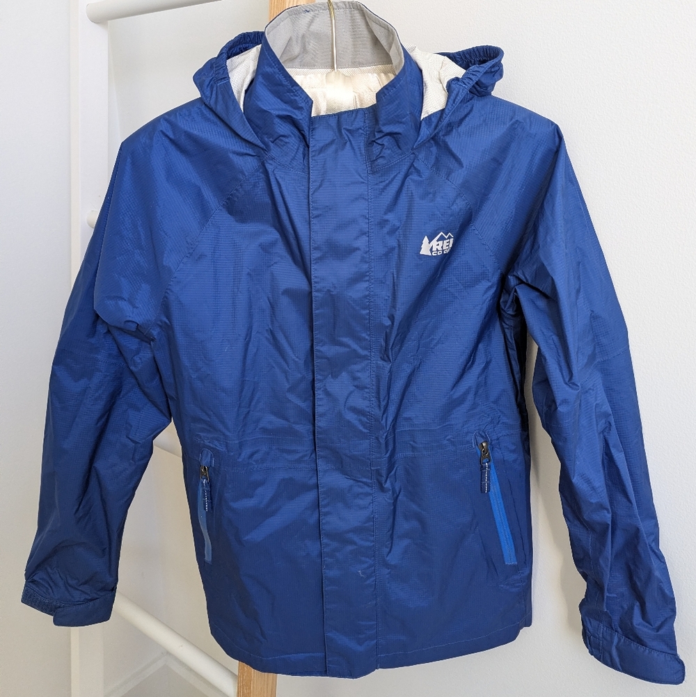 REI Co-op Royal Blue Hooded Raincoat